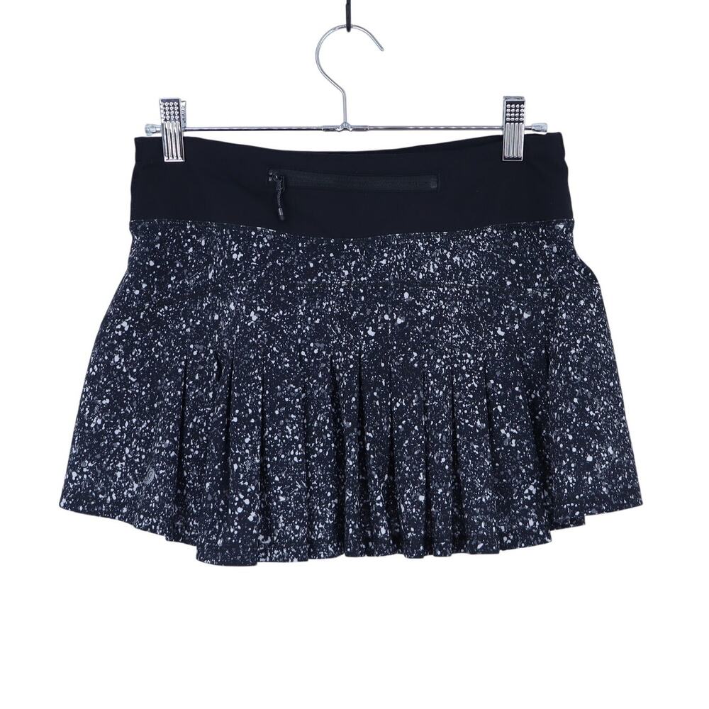 Lululemon Splatter White Circuit Breaker Skort Black Activewear Skirt Women's 4 - Picture 2 of 9